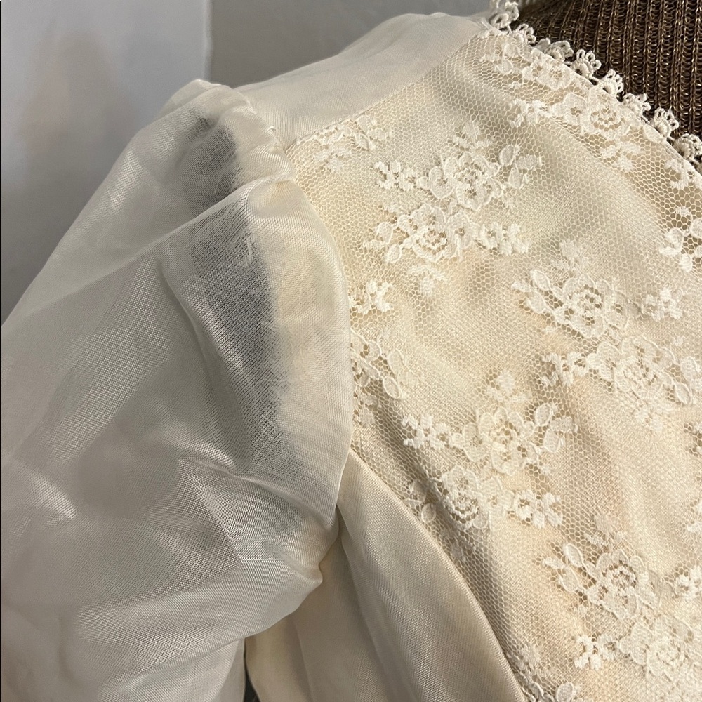 HANDMADE VINTAGE LONG LACE-UP  COTTAGECORE BOHO WEDDING GOWN 60’s/70’s - Picture 9 of 17